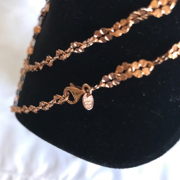 Vintage Bronze Milor Italy Rose Gold Link Necklace - Picture 6 of 16
